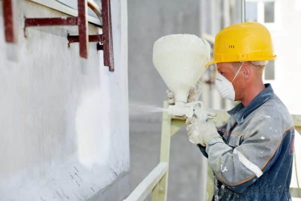 a painter working on construction site