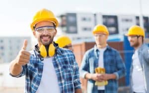 Construction Worker Showing Thumbs Up