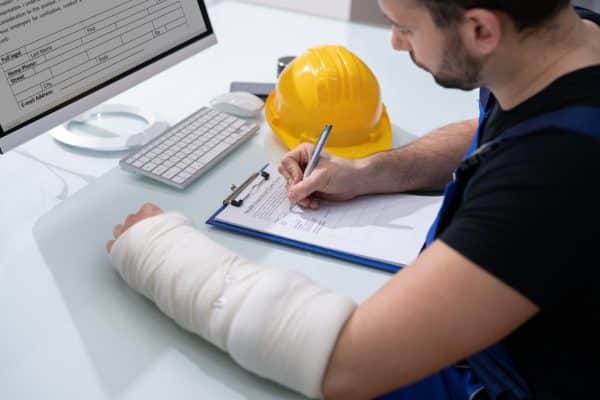 Construction Worker with a Broken Arm