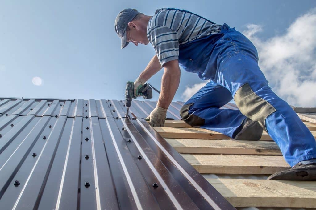 A Metal Roofing Worker