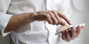 a man on his phone