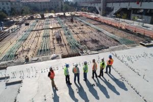 Workers in front of a Construction