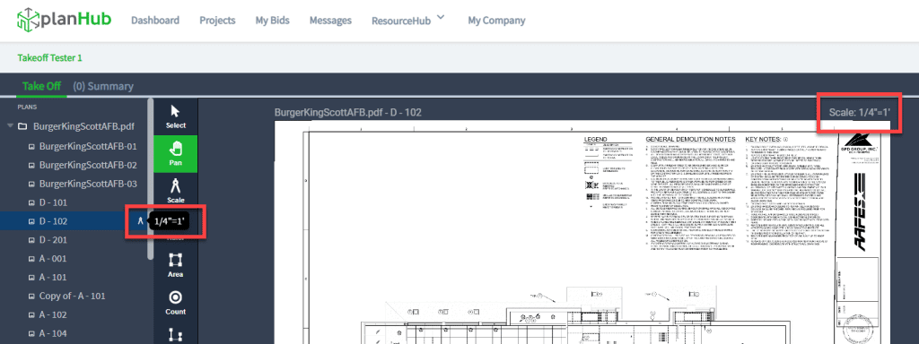 Construction Plans Scaling