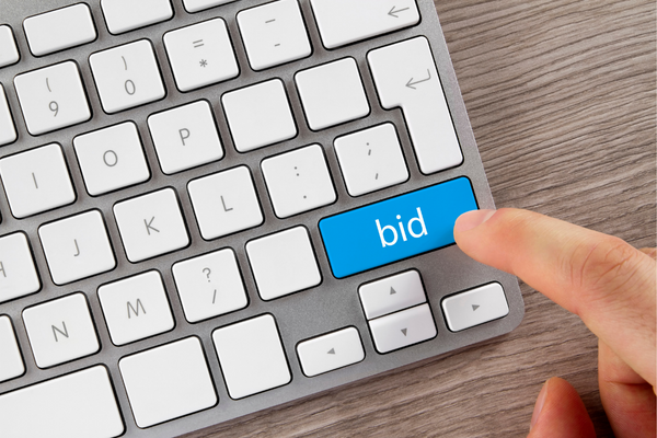image of bid key on keyboard