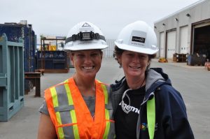 Two female construction workers.